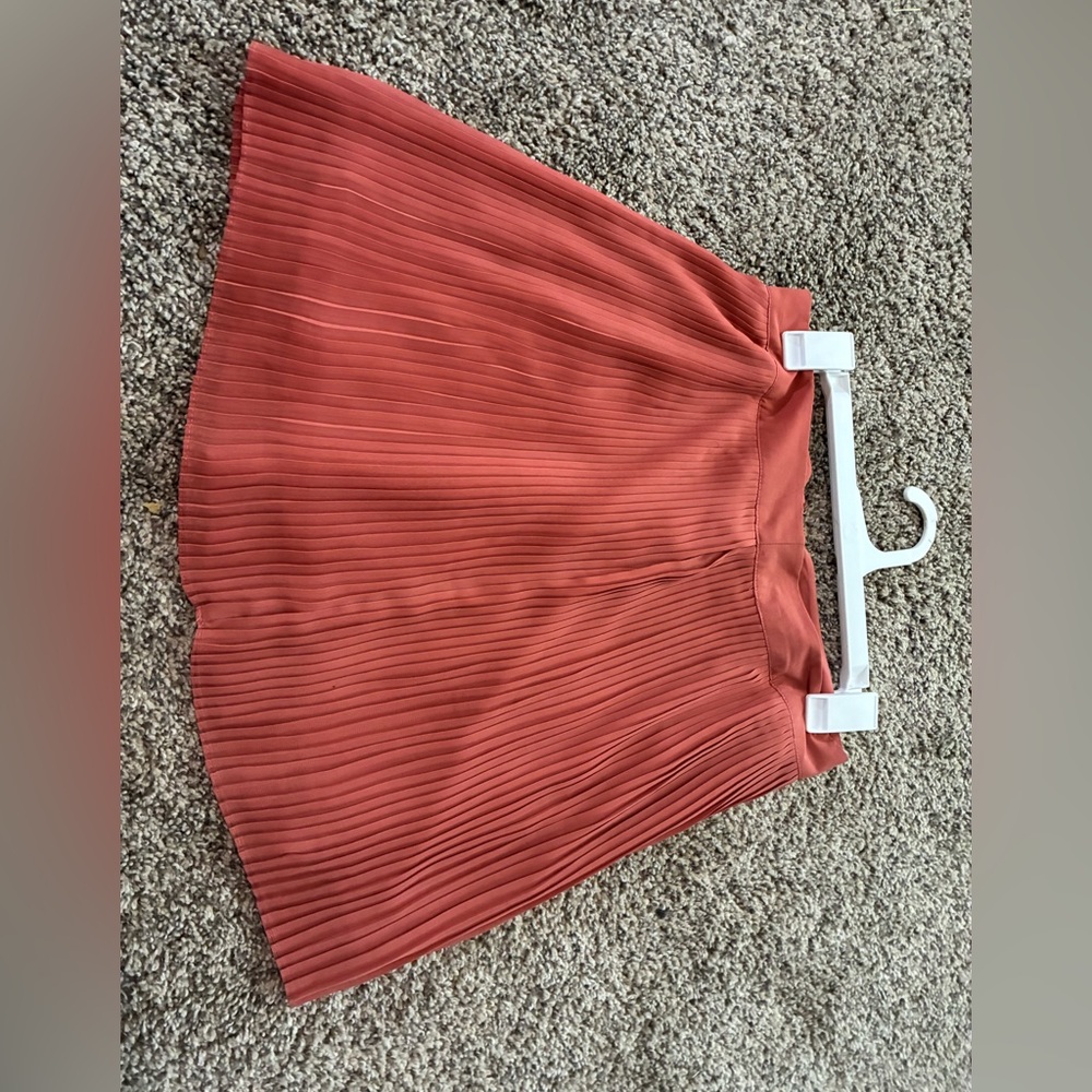 Pleated Coral Skirt